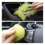 Slime gel limpiador para teclados de autos, elimina polvo y suciedad de rejillas y controles.