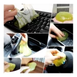 Slime gel limpiador verde para teclados, rejillas y volantes de carro.