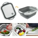 Tabla multifuncional con escurridor: ideal para lavar y cortar frutas y verduras.