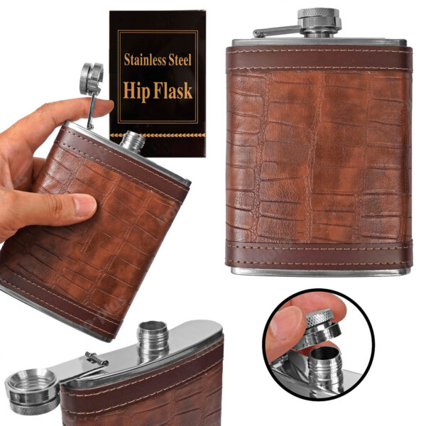 Wiskera en Acero Inoxidable Forrada en Cuero de 8 Oz - Imagen 1