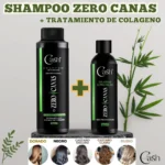 Shampoo Zero Canas y Tratamiento de Colágeno para el cabello, con variedad de tonos.