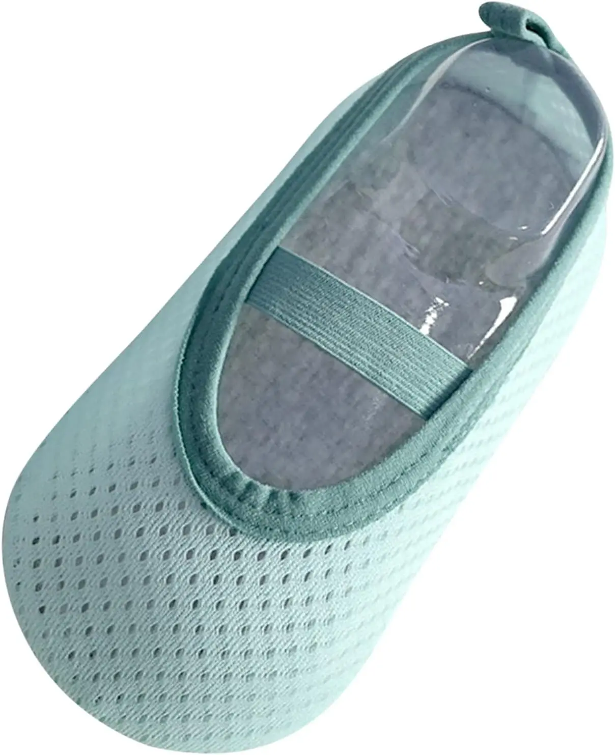 Caminador tipo baleta azul con detalles en malla y banda elástica, ideal para los primeros pasos.