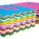 Tapete de rompecabezas multicolor para bebé, apilado, diseño de goma EVA para niños.