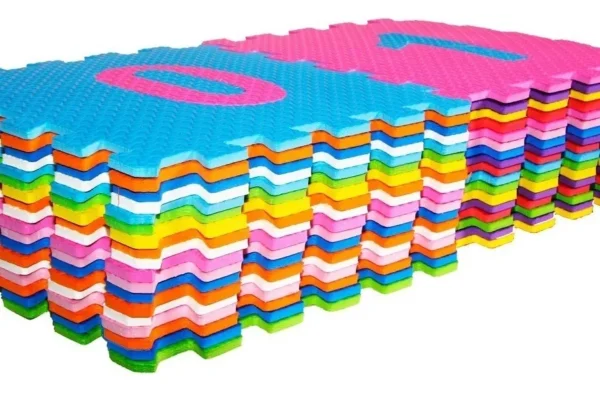 Tapete de rompecabezas multicolor para bebé, apilado, diseño de goma EVA para niños.