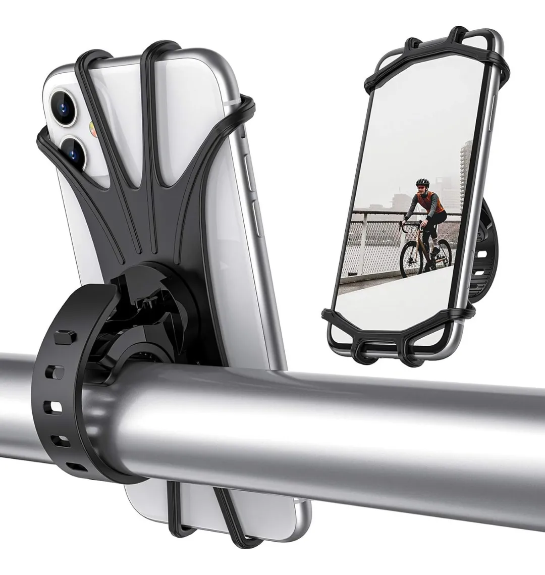 Soporte de celular para bicicleta, sujeta firmemente tu móvil al manillar para navegar o grabar.