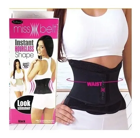 Faja Miss Belt para cintura delgada, moldeando figura tipo reloj de arena.