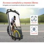 Soporte universal para celular en bicicleta con Face ID y Touch ID, manos libres.