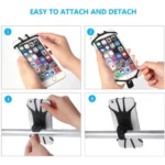 Soporte universal para celular en bicicleta, fácil de instalar y desmontar.