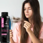Shampoo Zahid Minoxidil 2% anti caída y crecimiento para mujer con cabello dañado.