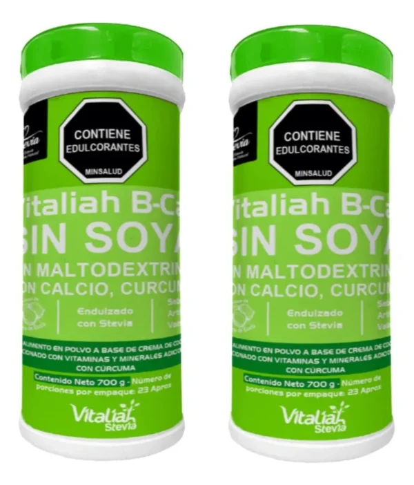 B-Cal Malteada Vitalia Sin Soy Endulzado con Stevia y Curcuma, Contenido Neto 700g.