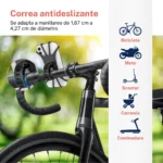 Soporte universal para celular en bicicleta. Se adapta a manillares de 1.67 a 4.27 cm de diámetro.