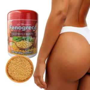 Gel de semillas de fenogreco para glúteos y busto, con aplicación en piel bronceada.