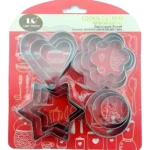 Cortadores de galleta en forma de corazón, estrella, flor y círculo de acero inoxidable.