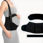 Faja cinturón soporte materna y cintura, de maternidad negra con tirantes para embarazadas.