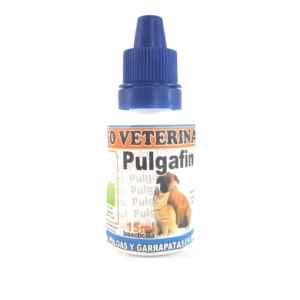 Pulgafin gotas veterinarias contra pulgas y garrapatas en mascotas, de producto.