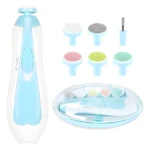 Pulidor eléctrico para uñas de bebé con 6 cabezales y estuche de almacenamiento.