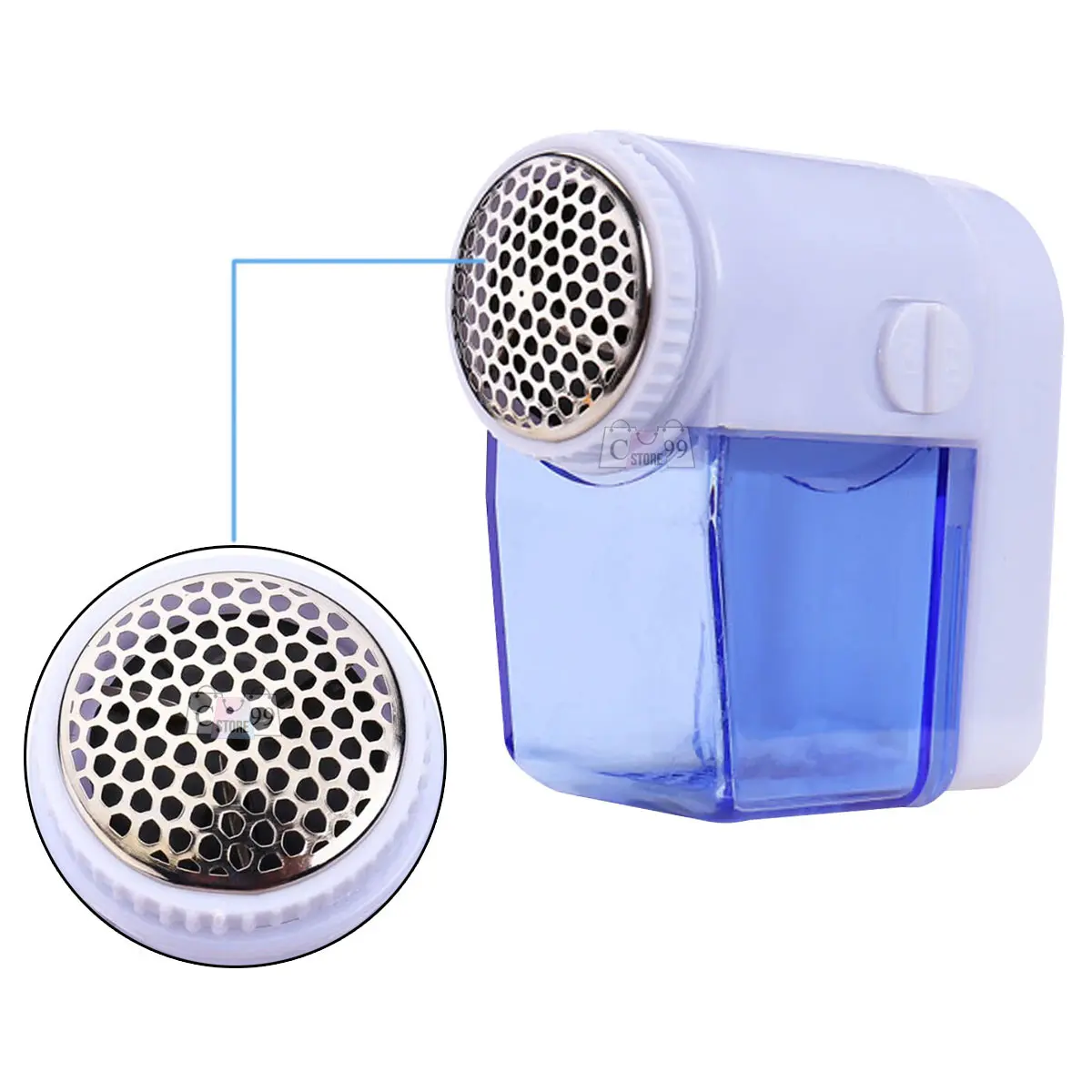 Quita motas eléctrico mini, ideal para ropa, fácil de usar y portátil.