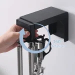 Organizador giratorio de cocina con 6 ganchos para colgar utensilios y herramientas.