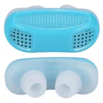 Antironquido dilatador nasal FK22-29 azul y blanco, con rejillas de ventilación y puntas nasales de silicona.