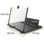 Amplificador de pantalla para celular, lupa con soporte, medidas 25x13.5x5 cm.