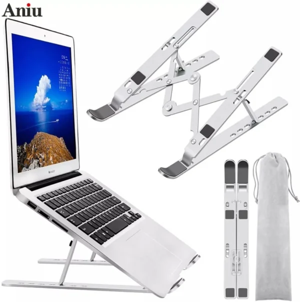 Soporte plegable de plástico para PC, eleva tu portátil con estilo y comodidad.