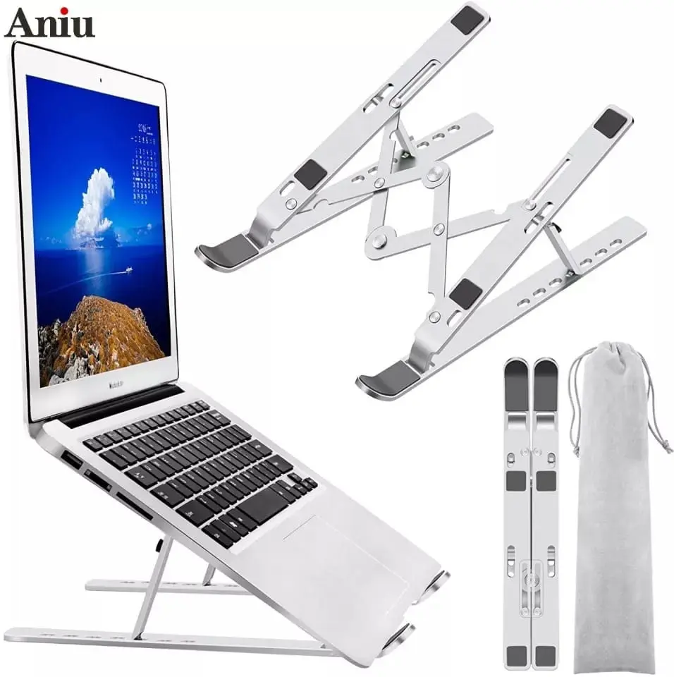 Soporte plegable de plástico para PC, eleva tu portátil con estilo y comodidad.