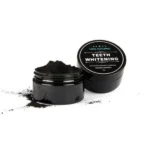 Carbon activado en polvo para blanquear dientes en envase negro de 60G.
