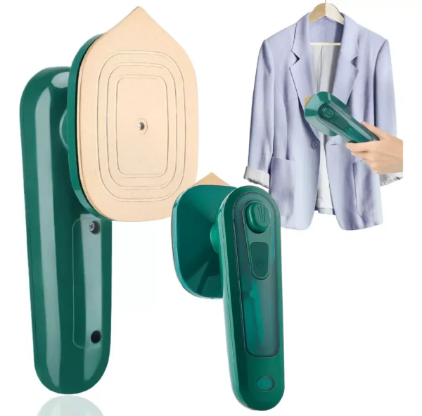 Mini plancha de vapor portátil para ropa, ideal para viajes y retoques.