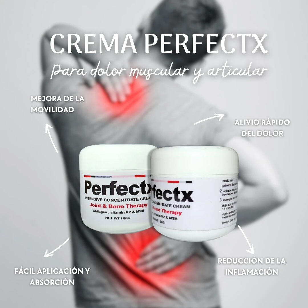 Crema Perfectx Joint & Bone Therapy 60g para dolor muscular y articular, con colágeno, K2 y MSM.