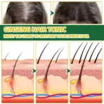 Spray Ginseng para Crecer El Pelo: Muestra la regeneración del cabello con el tiempo.