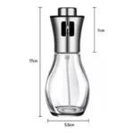 Atomizador dispensador de aceite en spray de vidrio y metal, 17 cm de alto.