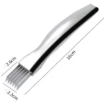 Rebanador picador manual de verdura de acero inoxidable, diseño ergonómico, ideal para picar cebolla y otras hortalizas.