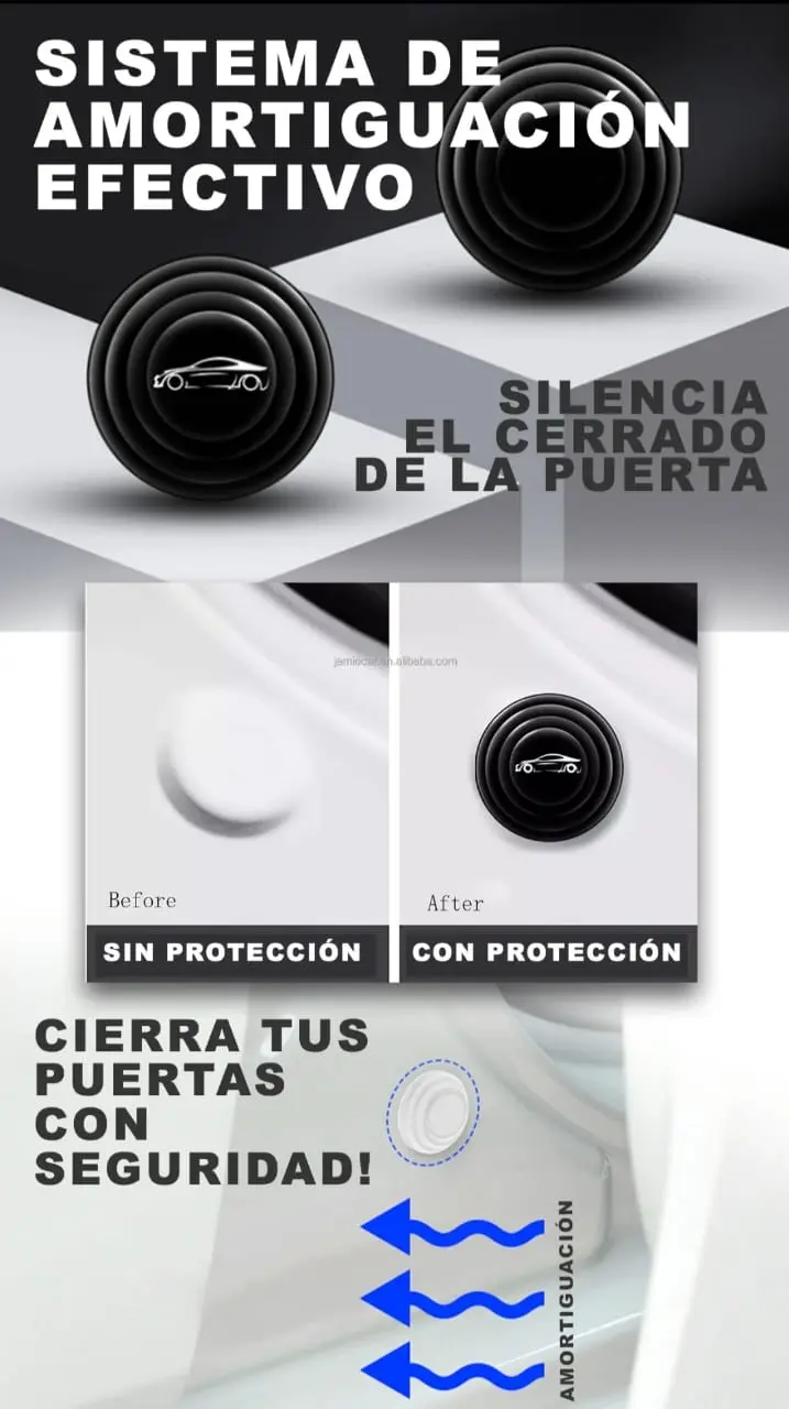 Anti golpes para puertas de carro, amortiguación efectiva y silenciosa, protege tu vehículo.