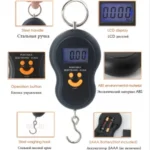 Pesa maletas digital portátil de acero con pantalla LCD y gancho, ideal para viajes.