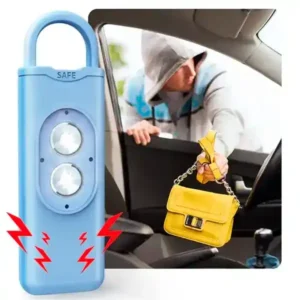Alarma de seguridad de autodefensa portátil para disuadir robos, con luces y sonido estroboscópico.