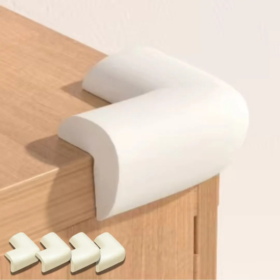 Esquineros de protección en L para seguridad, color blanco, ideales para muebles.