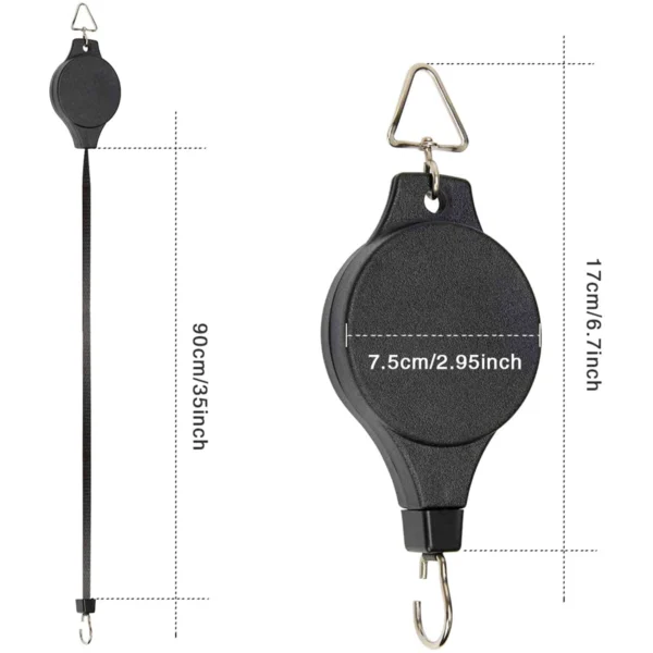 Polea retráctil para materas de 90 cm, color negro.