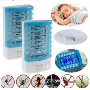 Repelente mata mosquitos eléctrico, luz UV para interiores, seguro para bebés, ahuyenta insectos.