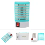 Repelente mata mosquitos eléctrico con interruptor y rejilla protectora.