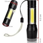 Mini Linterna Metalica Recargable Led - Imagen 2
