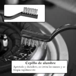 Cepillo de alambre para limpieza de cocina, para suciedad persistente en estufas.