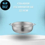 Colador escurridor de cocina BG2 de 22.5cm, acero inoxidable, diseño moderno.