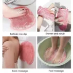 Tapete de baño con ventosas para pies, manos y espalda. Antideslizante y masajeador.