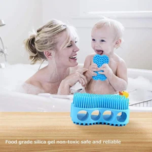 Cepillo de silicona corporal SG12 para bebés, seguro y confiable, ideal para el baño.