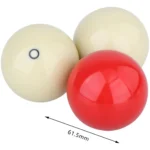 Bolas de billar carambola de lujo, 3 bandas, 61.5mm, una roja y dos blancas.