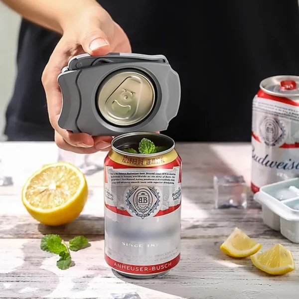 Abrelatas de mano para latas de cerveza Budweiser, con limón y menta.