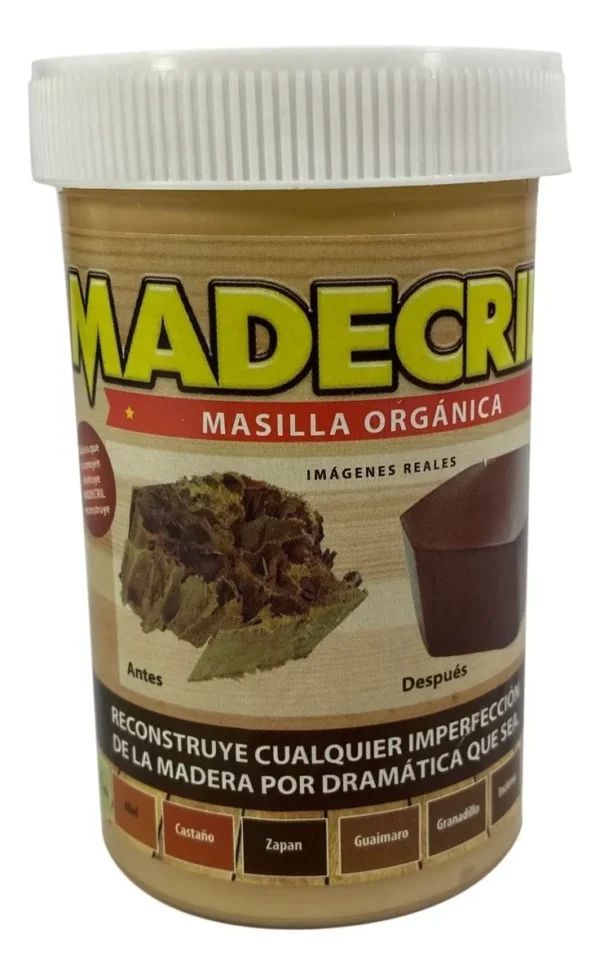 Masilla Orgánica Resane Madera 0.2K color Castao, repara imperfecciones de la madera.