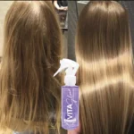 Alisador Progresivo Cab Dec Soft para cabello liso y brillante, antes y después.