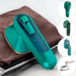 Mini plancha vapor para ropa viajera, portátil y eficiente.