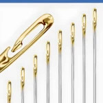 Agujas de coser autoenhebrables de acero al carbono, doradas y duraderas, para costura manual.
